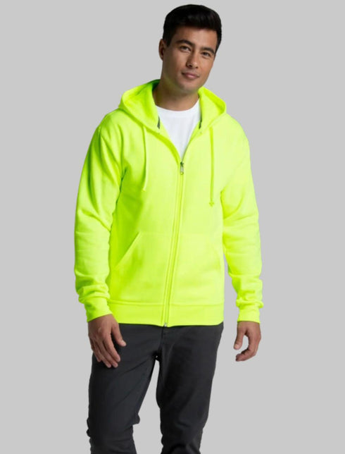 FRUIT OF THE LOOM EVERSOFT FLEECE FULL ZIP HOODIE SWEATSHIRT